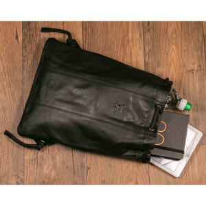 MATADOR SPARTA Leder Turnbeutel Fitnesstasche Sportbeutel Schwarz