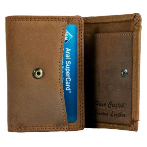 MATADOR GENF Damen Herren Portemonnaie Klein Leder RFID Hell-Braun