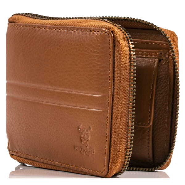 MATADOR Herren Leder Geldbörse Brieftasche TüV RFID Hell-Braun