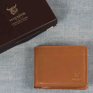 MATADOR OVIEDO Herren Leder Geldbörse Portemonnaie RFID TüV Hell-Braun