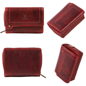 MATADOR PERTH Damen Leder Geldbörse Geldbeutel Portemonnaie Rot