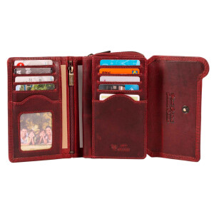 MATADOR PERTH Damen Leder Geldbörse Geldbeutel Portemonnaie Rot