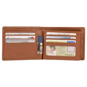 MATADOR SYDNEY Leder Portemonnaie Geldbörse Herren Hell-Braun RFID