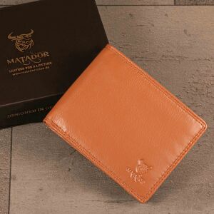 MATADOR SYDNEY Leder Portemonnaie Geldbörse Herren Hell-Braun RFID