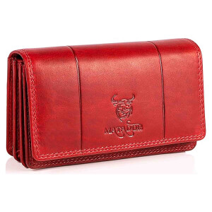 MATADOR Leder Damen Geldtasche VENEDIG Langbörse RFID TüV Rot