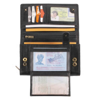MATADOR PRAG Damen Geldbörse Leder Portemonnaie RFID Schwarz