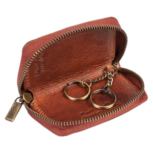 MATADOR BARI Leder Schlüsseltasche Auto Motorrad Blumen Braun