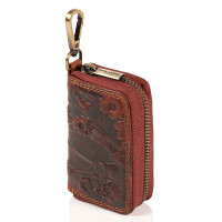 MATADOR BARI Leder Schlüsseltasche Auto Motorrad Blumen Braun