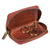 MATADOR BARI Leder Schlüsseltasche Auto Motorrad Blumen Braun