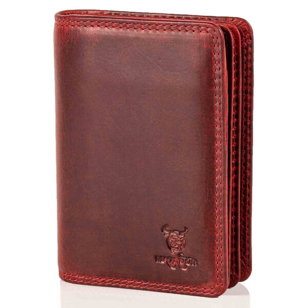 MATADOR Leder Kreditkartenetui PORTO Kreditkartenhülle RFID Rot