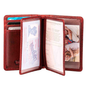 MATADOR PORTO Leder Kreditkartenetui RFID TüV Kreditkartenhülle Rot