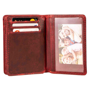 MATADOR PORTO Leder Kreditkartenetui RFID TüV Kreditkartenhülle Rot