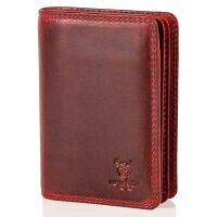 MATADOR Leder Kreditkartenetui PORTO Kreditkartenhülle RFID Rot