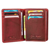 MATADOR Leder Kreditkartenetui PORTO Kreditkartenhülle RFID Rot