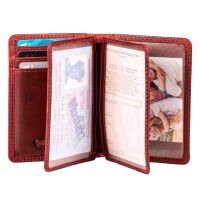 MATADOR Leder Kreditkartenetui PORTO Kreditkartenhülle RFID Rot