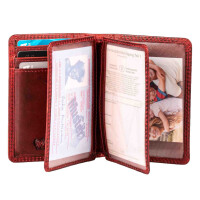 MATADOR PORTO Leder Kreditkartenetui RFID TüV Kreditkartenhülle Rot