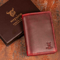 MATADOR PORTO Leder Kreditkartenetui RFID TüV Kreditkartenhülle Rot