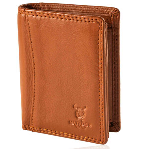 MATADOR MARSEILLE MINI Herren Geldbörse Leder Klein RFID TüV Hell-Braun