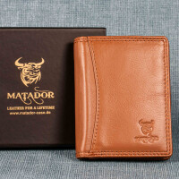 MATADOR MARSEILLE MINI Herren Geldbörse Leder Klein RFID TüV Hell-Braun