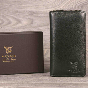 MATADOR GIRONA XL Leder Damen Langbörse Geldbörse RFID Schwarz