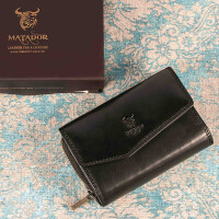 MATADOR SEVILLA Damen Leder Geldbörse Portemonnaie Schwarz