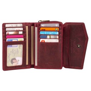 MATADOR Damen Leder Portemonnaie Geldbörse RFID TüV Pink