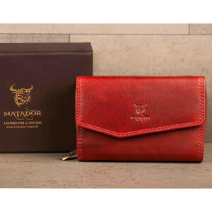 MATADOR SEVILLA Damen Leder Geldbörse Geldtasche RFID TüV Rot