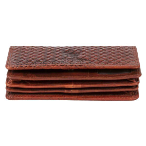 MATADOR VENEDIG Leder Damen Geldtasche Geldbörse Karo Braun