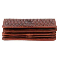 MATADOR VENEDIG Leder Damen Geldtasche Geldbörse Karo Braun