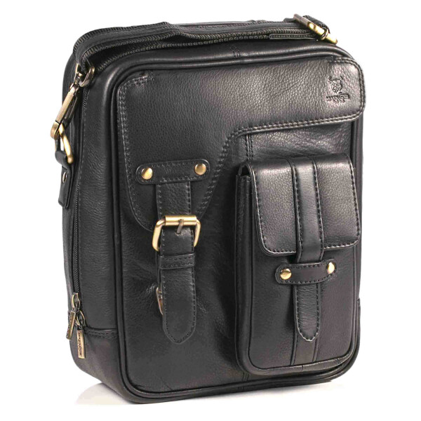 MATADOR Leder Tablettasche 10.5 Zoll Umhängetasche Nappa Schwarz