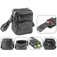MATADOR AVEIRO Leder Schultertasche klein Leder Nappa Schwarz
