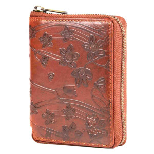 MATADOR EDINBURGH Leder Damen Geldbörse Geldbeutel Blumen Braun