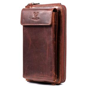 MATADOR Leder Handy Umhängetasche mit Handytasche Braun