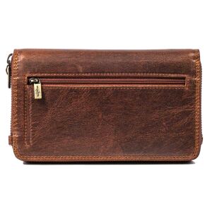 MATADOR Leder Handy Umhängetasche mit Handytasche Braun