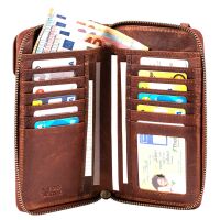 MATADOR Leder Handy Umhängetasche mit Handytasche Braun