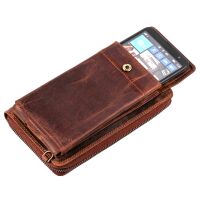 MATADOR Leder Handy Umhängetasche mit Handytasche Braun