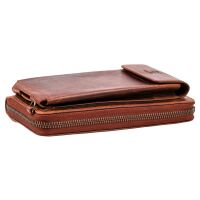 MATADOR Leder Handy Umhängetasche mit Handytasche Braun