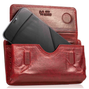 MATADOR BRISBANE Leder Universal Handytasche Magnet 6.9 Zoll Rot