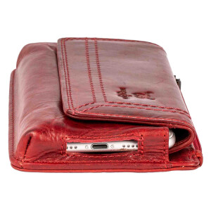 MATADOR BRISBANE Leder Universal Handytasche Magnet 6.9 Zoll Rot