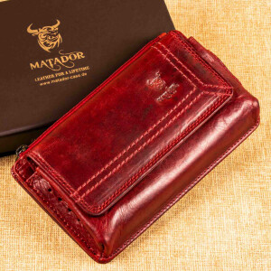 MATADOR BRISBANE Leder Universal Handytasche Magnet 6.9 Zoll Rot