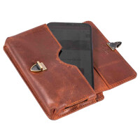 MATADOR BRISBANE Leder Universal Handy-Tasche 6.9 Zoll Braun