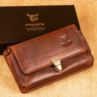 MATADOR BRISBANE Leder Universal Handy-Tasche 6.9 Zoll Braun