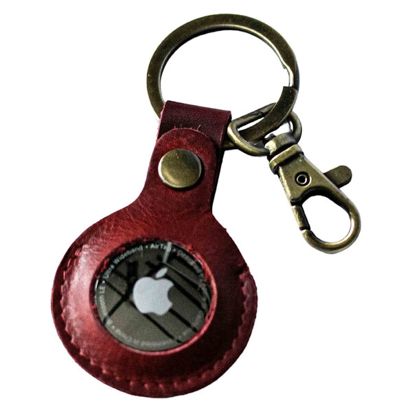 MATADOR AirTag Schlüsselring Leder Schlüsselanhänger Karabiner Rot