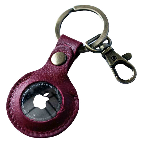 MATADOR Schlüsselanhänger AirTag Leder Schlüsselring Karabiner Pink
