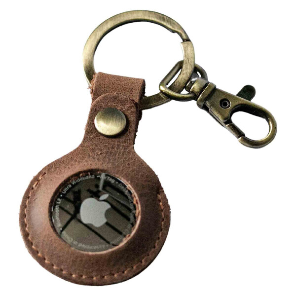 MATADOR Leder Schlüsselanhänger AirTag Karabiner Hell-Braun