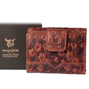 MATADOR Echtleder Geldbörse Damen MIttelgroß XXL RFID TüV