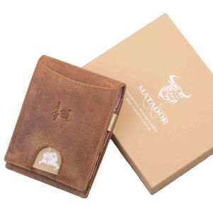 MATADOR Leder Kreditkartenetui mit Dollarclip Geldklammer RFID