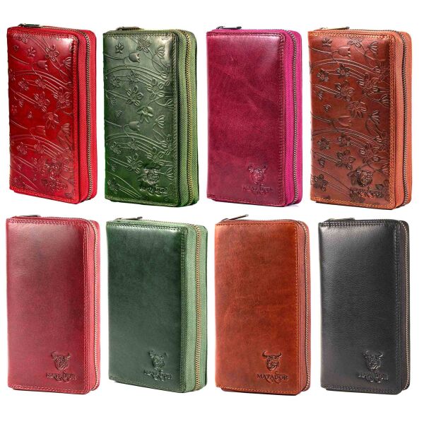 MATADOR GIRONA XL Leder Damen Geldbörse Groß Langbörse Geldbeutel TüV RFID