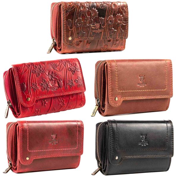 MATADOR Leder Geldbörse PERTH Damen Portemonnaie 12 Fächer RFID