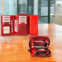 MATADOR Leder Geldbörse PERTH Damen Portemonnaie 12 Fächer RFID